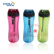 韩国LOCK乐扣塑料儿童吸管有盖防漏创意运动简约带手提便携水杯
