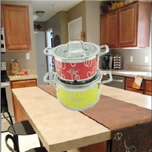 批发供应不锈钢彩色切边汤锅多功能加厚复底粥锅不锈钢锅