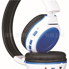 供应插卡耳机MP3播放器无线耳机可插SD/TF卡带FM收音低价