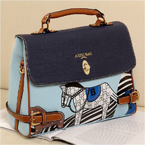 云展商贸花心小铺韩剧城市猎人蓝色小马包手提斜挎女包包