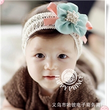 促销-韩国官网发带一朵靓花儿童花朵发带弹力棉宝宝发带发箍