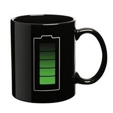 电池变色杯电量感温马克杯热咖啡变色杯灯泡变色杯积木变色杯