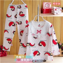 [小脚丫童装]宝宝保暖内衣亮晨暖舒绒秋衣秋裤套装29029批发