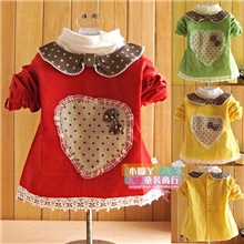 防水！囝囡共舞T-57女宝宝灯芯绒纯棉罩衣反穿衣批发[小脚丫童装]