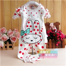 [小脚丫童装]女宝宝21027-1亮晨纯棉肩扣秋衣秋裤套装套装批发