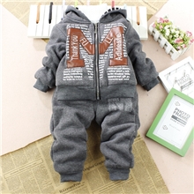 织里货源|M字款拉链开衫儿童套装|羊羔绒童套装|冬季套装