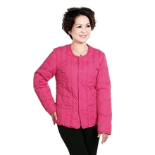 2013中老年女装冬装新款长袖圆领暗扣纯色绣花内胆妈妈装小棉衣