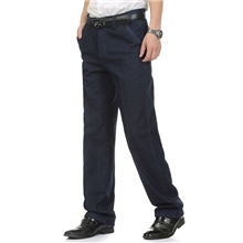 厂家直销中老年男装精品时尚休闲冬季保暖加绒弹力牛仔裤批发