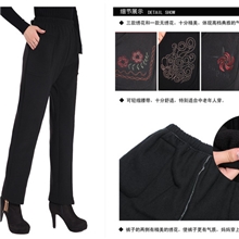 混批13中老年女装秋冬新款妈妈装绣花摇粒绒长裤加绒加厚款棉裤