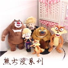 批发熊出没熊大熊二光头小松鼠站姿38CM礼品公仔玩偶毛绒玩具代发