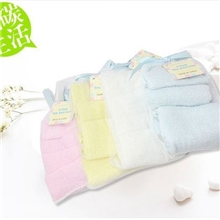 100%纯棉宝宝小方巾卸妆手帕柔软舒适网袋四块装