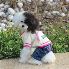 JL023超萌小熊牛仔四脚装宠物秋冬衣服批发萌系宠物衣服