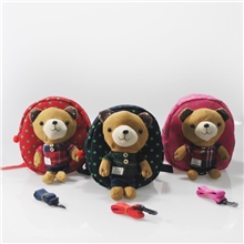 外贸韩国小熊双肩包宝宝男女儿童防走失小书包赠走失带