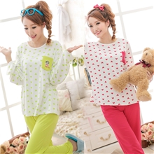 批发长袖睡衣热销秋冬季女性感全棉长袖睡衣套装纯棉质家居服