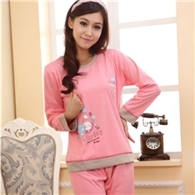 厂家睡衣批发秋冬季爆款女士居家服长袖纯棉可爱七仔睡衣套装