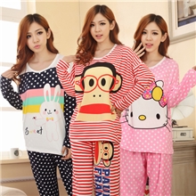 厂家批发睡衣秒杀价秋冬牛奶丝加肥加大卡通长袖睡衣淘宝爆款