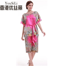 2013新款真丝睡衣香港优丝丽正品宽松家居服女式睡衣套装批发