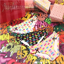 爆款！维多利亚的秘密原单外贸PINK纯棉嘴唇星期内裤可爱女士内裤