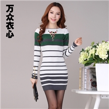 长款毛衣打底衫女士秋冬套头品牌针织衫韩国大码女装连衣裙批发