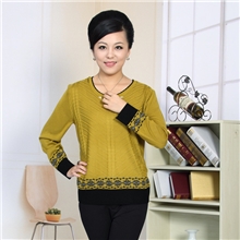 厂家促销款中老年女装批发秋季新款中年妈妈装女式长袖针织衫