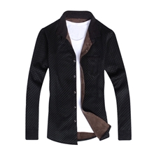 秋冬新款男士衬衫加绒加厚男式保暖衬衫男装休闲衬衣厂家批发