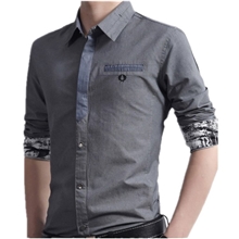 秋冬新款韩版长袖男士衬衫批发男装翻领衬衣修身时尚潮男长衬衣