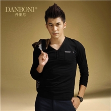 男装批发丹堡尼天丝棉男士t恤弹力修身韩版男式T恤厂家直销