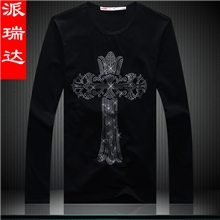 2013冬季加绒加厚印花保暖T恤打底衫韩版男士长袖潮男装厂家批发