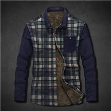 批发男式衬衫冬款衬衫男韩版长袖衬衫加绒衬衫保暖格子男士衬衣潮
