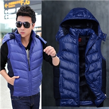 爆款推荐2013秋冬主打款时尚都市休闲棉马甲男士连帽加绒款