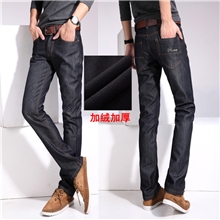 2013冬装爆款男装直筒加厚保暖男士加绒牛仔裤男长裤子