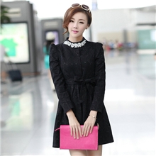 2013秋冬季新款韩版女装批发时尚名媛气质修身高领打底长袖连衣裙