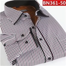 秋冬新款男士保暖衬衫男长袖加绒加厚条纹保暖休闲衬衣潮大码