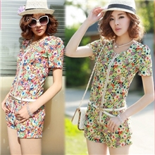 厂家直销2013广州最流行的圆领修身翠花连体裤送腰带