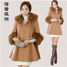 批发韩版女装冬装毛呢大衣羊绒新款冬季女式韩国呢子斗篷外套