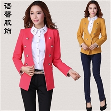 2013秋季新款韩版女装无领双排扣呢子时尚潮流修身小西服小西装