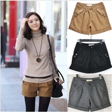 2013韩版秋冬新款宽松提臀加厚大码毛呢短裤呢子靴裤休闲裤女裤