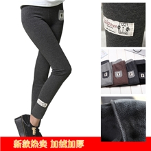 冬季新款韩国小猫加绒加厚裤纯棉九分裤时尚女裤外穿保暖裤批发