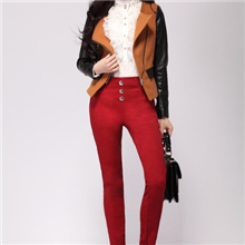 2013新款女式加绒铅笔裤糖果色韩版纯色小脚铅笔裤靴裤瘦身健美裤