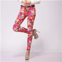 2013新款女式加绒铅笔裤糖果色韩版彩色环保花色瘦身美腿铅笔裤
