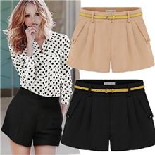 2013年夏季韩版糖果麻纱裤子胖mm显瘦短裤休闲短裤女装短裤热裤
