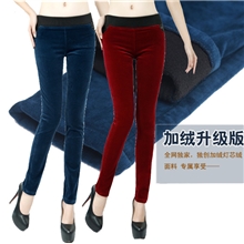 秋冬抓绒灯芯绒女裤小脚裤棉裤子女大码女士铅笔裤长裤批发