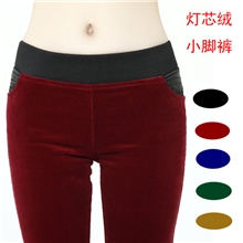 2013冬季新款加厚灯芯绒女裤彩色大码铅笔裤小脚裤休闲长裤批发