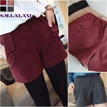 K12#11.22中国好货源特供百搭个性独特时尚毛呢短裤呢料靴裤