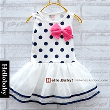 厂家直销实体爆款糖果色蝴蝶结女童背心纱裙连衣裙批发