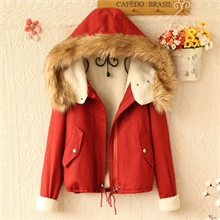 E4082-2013秋冬新款韩版大毛领人造羊羔绒棉衣棉服棉袄短外套