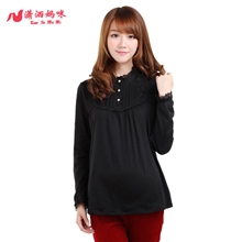 新款孕妇装秋装韩国时尚针织衫孕妇打底衫全棉高领舒适秋装批发