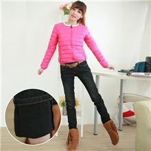 秋冬新款加厚加绒牛仔裤女冬韩版中腰小脚裤棉裤显瘦铅笔裤长裤