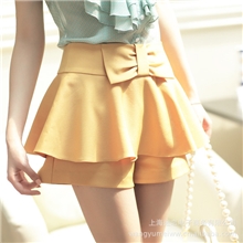 免费加盟特价甜美蝴蝶结高腰甜裙裤甜美修身蝴蝶结短裤裙5046