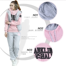 2013秋冬新款韩版女装休闲运动套装女式加厚棉卫衣三件套实拍